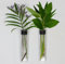 TWILG - Reagenzgläser für Blumen mit schwarzem Leder und Wandmagnet - 2er Set - Blumenvase, Magnet vase, Reagenzgläser mit Ständer, Reagenzglas vase Wand, Magnetische vase
