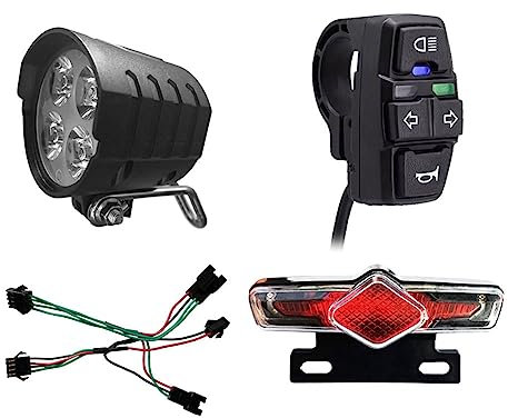 Kcvzitrds LED-Beleuchtung für E-Bike/hinten, Set ABS + Modifikationsteile aus Metall, wie angegeben für 36 V, 48 V, 52 V, 60 V
