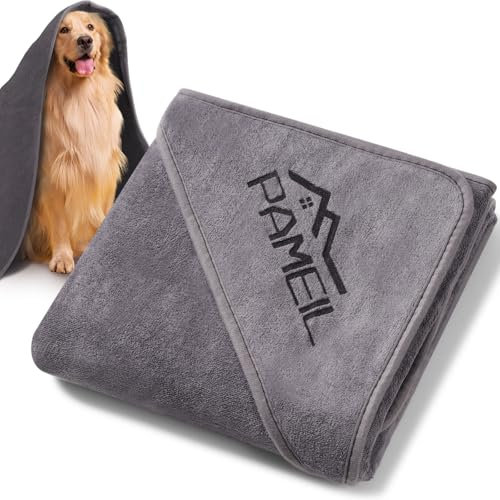 Hundehandtuch Große - 130x75cm Mikrofaser Extra Saugfähig, Bademantel Mit Eingriffen Ideal für Kleine, Mittelgroße & Große Hunde