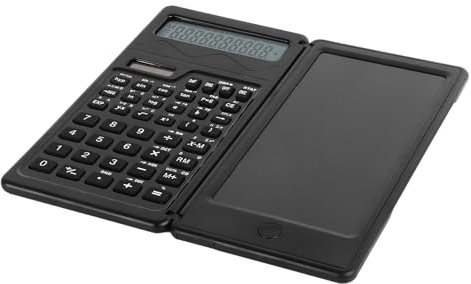 Wissenschaftlicher Taschenrechner mit LCD-Schreibtablett, Faltbarer Mathe-Rechner mit Notizblock und Stift, Solarbetrieben für Studenten, Schule, College