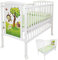 Bello24 - Babybett Kinderbett & Kindercouch in einem inkl. Bettwäsche Matratze Umbaukit & Rollen aus Massivholz höhenverstellbar mit herausnehmbaren Latten 60x120cm