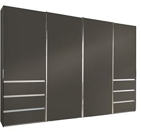 WIEMANN Schwebetürenschrank Kleiderschrank Schlafzimmerschrank 330cm breit, mit Schubladen, Havanna Dekor, Höhe 236cm, Malibu