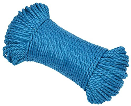 Homgoday Corde de travail bleue de 3 mm x 500 m en polypropylène, corde utilitaire multi-usage, corde de suspension, corde tressée durable en nylon pour bricolage, jardinage, décoration
