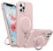 BENTIACC Liquid Silikon handyhülle für iPhone 12 pro max hülle, für Mag-Safe mit Unsichtbarem Ständer 4 Schichten stoßfeste Kratzfeste Schutzhülle für iPhone 12 pro max (Rosa)