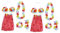 GALPADA 2St Hawaii-Grasrock hawaii set tiegerbalm red Hawaii grass skirt blumenkranz kopfschmuck Hula dancer skirt tropischer Hula-Tanzrock Rock aus tropischem Hula-Gras rot