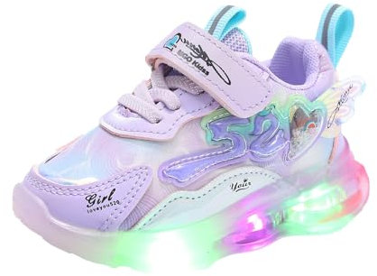 LED-Leuchtschuhe für Mädchen, Kleinkinder, Wanderschuhe, Mädchen, Kinder, Kinder, Baby, Freizeitschuhe Schuh 35 Streifen Gegen