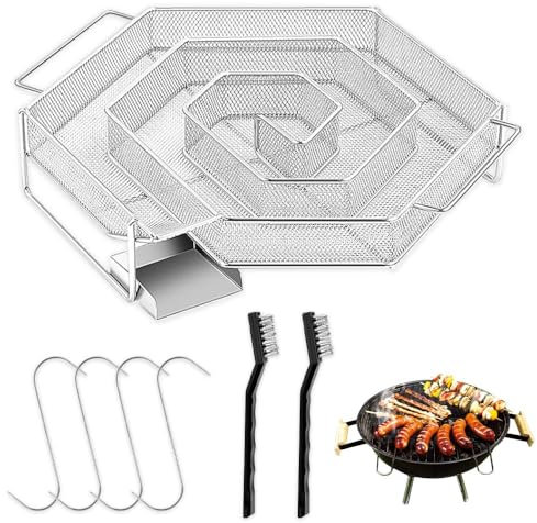 Udbrud Générateur de Fumée Froide, Générateur de fumée froide en acier inoxydable Professionelle Fumoir à Froid pour Saumon avec Brosse et Crochet pour Barbecue et Fumoir