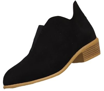 Generico Stivali Indianini Estivi Stivali Donna Dottor Stivali da Donna con Tacco Spesso e Fondo Spesso alla, Traspiranti, alla, con Rotonda e Tacco Spesso, Stivali con Zeppa Interna (Black, 40)