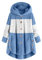 Doudoune Jott Femme Manteau en peluche à manches longues pour femmes, avec poche à boutons épissés, fendue, mode décontractée Manteau Femme Hiver Manteau Long Femme Hiver (Light Blue, XL)
