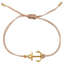 bracelens Armband Damen gold Anker – Verstellbares Armband mit Band in Wunschfarbe – Maritimer Schmuck – Geschenkidee für Frauen - Handgemachtes Armband