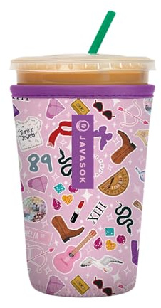 Sok It JavaSok Iced Coffee & Cold Soda Insulated Neoprene Cup Sleeve (On Tour, Medium: 22-28oz)
