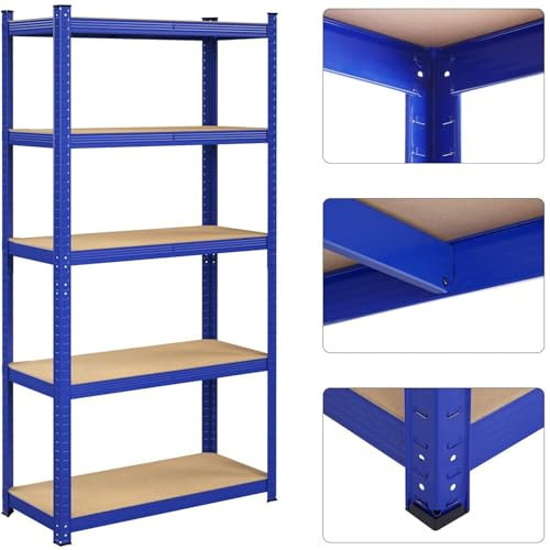 casa pura Schwerlastregal 180 x 120 x 60 cm blau | Steckregal, Lagerregal, Standregal, Stecksystem ohne Werkzeug montierbar