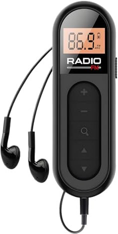 budiniao ABS FM Batería Recargable Y Radio para Correr Radio Digital con Y Radio Exterior Radio Mini Radio con Radio Pequeña, A
