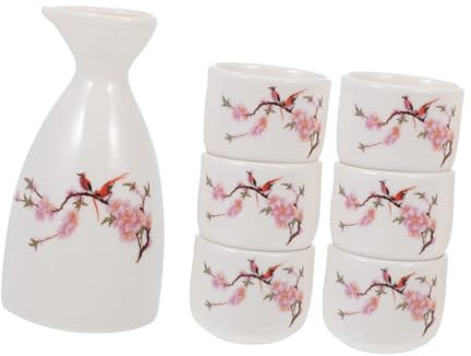 Cabilock Conjunto de Tetera y Tazas de Cerámica para Sake Juego de Cerámica Japonesa Vintage Diseño para Restaurantes y 4 Piezas