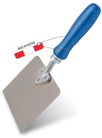 WERKFIT Profi Tapetenkratzer Fauserkelle mit Holzgriff – 0.8 mm Edelstahlklinge – Herzgriffspachtel für Renovierung & Tapetenentfernung – Made in Austria (120)