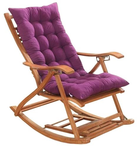 AOPEZIA Hochlehner Auflagen 8cm, Gartenstuhlauflagen Hochlehner mit Bändern, Bequeme Sitzauflagen Gartenmöbel, Stuhlauflage Sitzkissen Indoor Outdoor Rückenlehne Auflage(Purple,48 * 120cm)