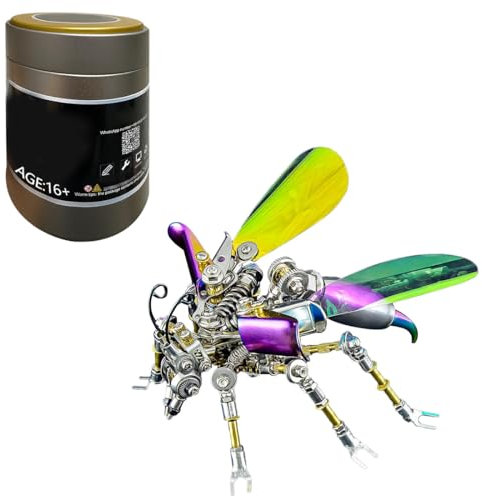 TechnixLabz 3D Metall Puzzle, ZYX016 Mechanische Wespe DIY Montage Modell, Steampunk Metall Modell Kreatives Ornament Geschenk für Erwachsene (180 Teile)