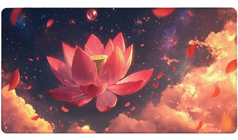 Mauspad XXL Gaming & Büro 1000x500 mm – rutschfest Wasserdicht Mausunterlage für Gamer PC Laptop – Große Schreibtischunterlage mit genähten Rändern für präzise Mausführung Komfort Blumen Himmel E-253