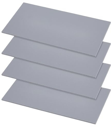 WEBEEDY 4 Stück Graue Silikon Heat Press Matten Hochtemperaturbeständige Heizpads Heat Press Zubehör Und Lieferungen Für DIY Bastelprojekte Individuelle Hüte 10x20cm,Dicke 3 mm