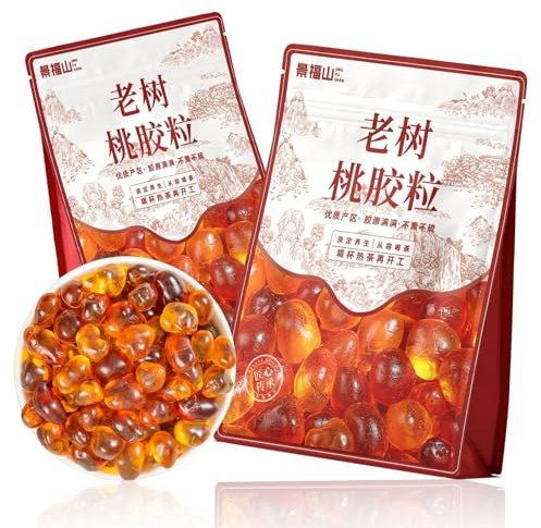 Natural Peach Gum, 250g*2, taojjiao for Desserts & Beverages, Easy To Use,Dessert & Soup Ingredient