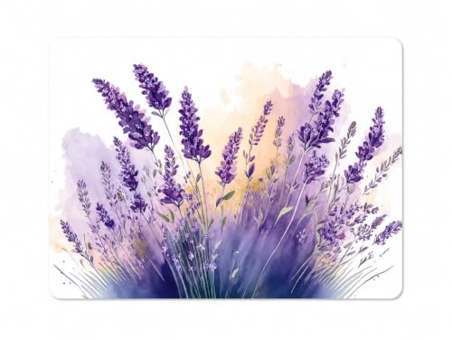 Blumiges Platzset mit Korkunterseite – 40 x 30 cm, 1x Lavendel Busch | langlebende Alternative zu Tischdecken – Schützt den Esstisch vor Kratzern – Pflegeleichter Eyecatcher – Seaside No.64