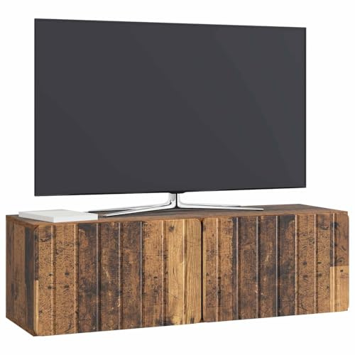vidaXL Wandmontierter TV-Schrank Altholz 98 x 31 x 30 cm Holzwerkstoff, Wohzimmer, rechteckiger, moderner Wandschrank, stylischer TV-Ständer, viel Stauraum für Dein Zuhause