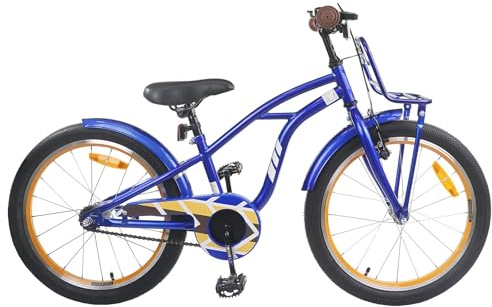 vidaXL Kinderfahrrad 18 Zoll für 5-7 Jahre alt Dunkelblau, Klassisches, Kinderfahrrad, Pedalbike für, Mini-Radfahrer, sicherer 2-Rad-Anfänger, einzigartig