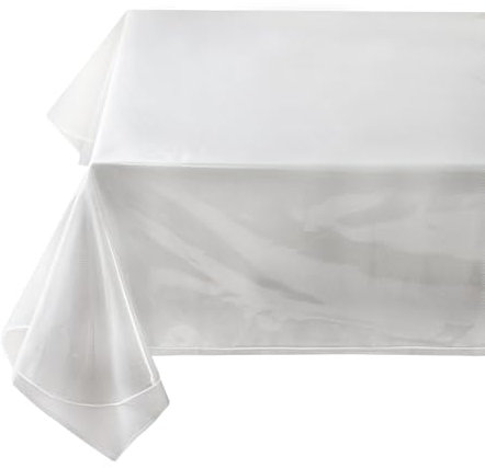 Benson Mills Heavy Duty Clear Plastic 100% Waterproof Tablecloth Protector, Vinyl Table Cloth, Oil Proof Wipe Clean Table Cover for Dining Tables, Parties and School Projects (54 x 70 Rectangular)