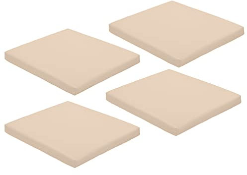 Gardenista Lot de 4 coussins de chaise de jardin | Pour intérieur et extérieur – Résistants à l'eau avec attaches sécurisées – Durable et confortable – 4 pièces (pierre)