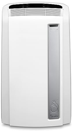 De'Longhi PAC AN112 Silent Mobiles Klimagerät (Klimaanlage, Luft-Luft System, Max. Kühlleistung 2,9 kW/11000BTU/h, Separate Entfeuchtungsfunktion, Geeigent für Räume bis zu 110 m³) [EEK A+],Weiß