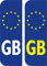Landing Designs Pack of 2 GB EURO- Great Britain Registration plate car van stickers 104mm by 35mm Each