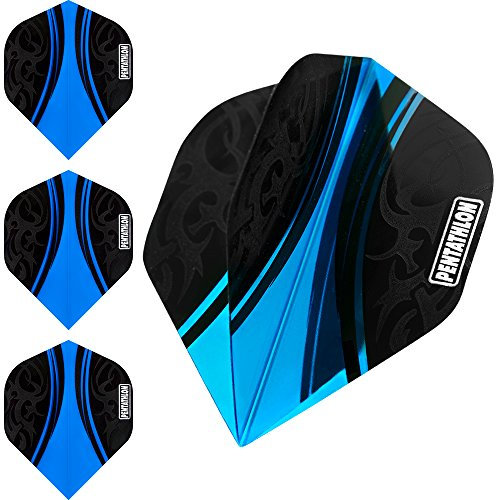 Pentathlon Colour Plus Dartflights – Farbe in der Mitte: Blau – 5 Sets (15 Stück)