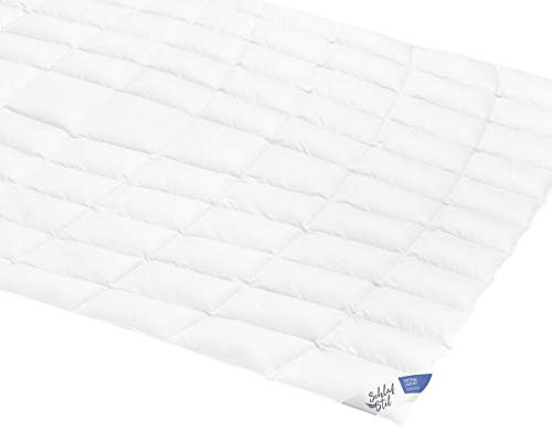 SCHLAFSTIL Eiderdaunenbettdecke D1000, Extraleicht, 100% kanadische Eiderdaunen Größe 155x220