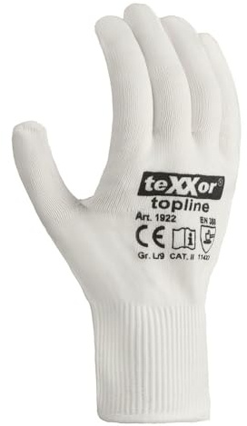 texxor 24 Stück Franz Mensch Feinstrick-Handschuhe Nylon Topline 1922 Gr. S | weiß, Gr. 7/S, Packung, Arbeitshandschuhe, Nylonhandschuhe, Feinstrickhandschuhe