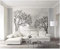 Papier Peint N/V Panoramique 3D Murales Blanc,noir 350x245 cm Intissé Peinture Poster Décoration Arbre De Ligne De Croquis Espace Animé Minimaliste Nature Lavable 85500 cm² 1 unité