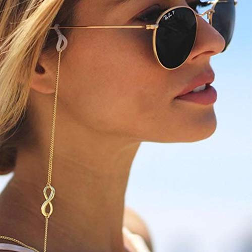 TseenYi Boho-Brillenkette, rutschsicher, Glückszahl 8, für Brille, Sonnenbrille, Lesebrille, Brillen-Zubehör, Brillenhalter, für Damen und Herren (Gold)