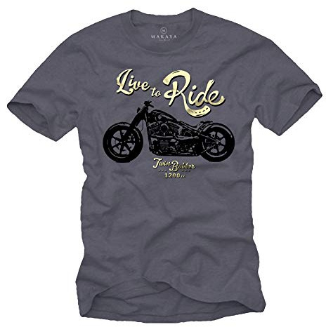 MAKAYA Motorbike T-Shirt for Men - Live to Ride