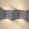 Klighten 2 Stück LED Wandleuchte Außen Innen 7W Up Down Außenlampe Wasserdicht IP65 Wandbeleuchtung Dekorative Wandlampe aus Aluminium für Eingang Garten Schlafzimmer, 3000K Warmweiß, Anthrazit