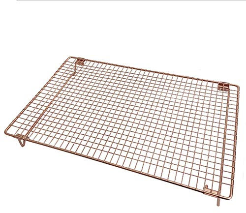 DFWYG Cooking Rack Stainless Steel Baking Rack, 16.5 X 10.6 Non-Stick Rose Gold Cooling Rack for Bread, Biscuit, Cake, Oven & Dishwasher Safe