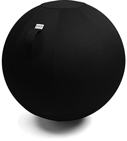 VLUV® BOL LEIV Sitzball Büro Ergonomisch [Atmungsaktiv mit Tragegriff und Wegrollschutz] Waschbarer Stoffbezug | Schwangerschaftsball| Gymnastikball Schwangerschaft Sitzball