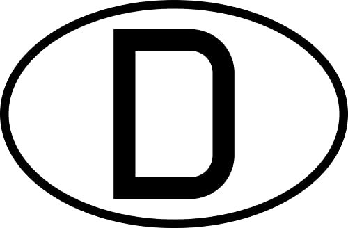 Aufkleber Kfz-Nationalitätszeichen D Fahrzeugheck StVO Schild Folie selbstklebend | Größe wählbar Made in Germany, Größe: 95x65 mm