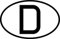 Aufkleber Kfz-Nationalitätszeichen D Fahrzeugheck StVO Schild Folie selbstklebend | Größe wählbar Made in Germany, Größe: 95x65 mm