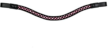 Equipride Hot Fix Stirnriemen für Zaumzeug, kurvenförmig, Leder, 40,6 cm, Pink