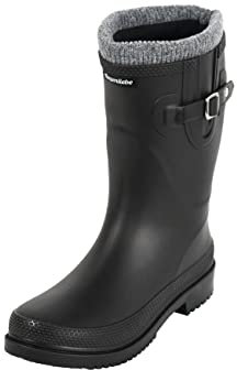 Regenliebe Stivali da pioggia da donna in gomma pozzangtze-W con imbottitura calda, Nero , 39 EU
