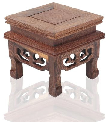 HERCHR Square Teapot Pedestal,Wood Display Stand Wood Pedestal Stand Footed Display Base Wood Riser for Gemstone, Mini Vase, Jewellery Display Teapot Display Stand