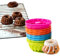 AOOGON 12 Stücks Silikon geriffelte Dessertform, Wiederverwendbare Cupcake Backform für Kuchen, Dessert, Schokolade, Pudding, Gelee (Style 2)