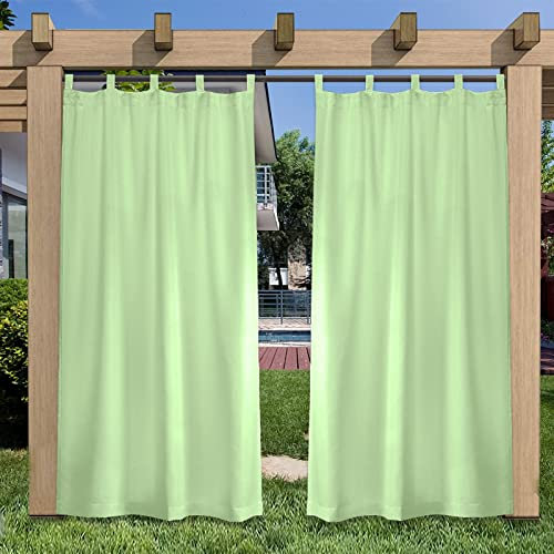 SK Studio Outdoor Vorhang Wasserdicht Terrasse Vorhänge mit Abnehmbaren Schlaufen Sonnenschutz Sichtschutz für Balkon Terrasse Garten Pavillon Strandhaus, 1 Stück Grün, 132x241cm