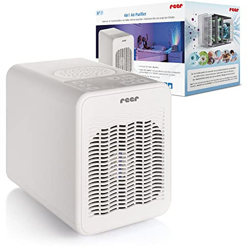 reer 4in1 Air Purifier, Luftreiniger mit HEPA und Aktivkohle Filter mit beruhigendem Nachtlicht, Sternenhimmelprojektion, Einschlafliedern und Naturgeräuschen | 99,95% saubere Luft