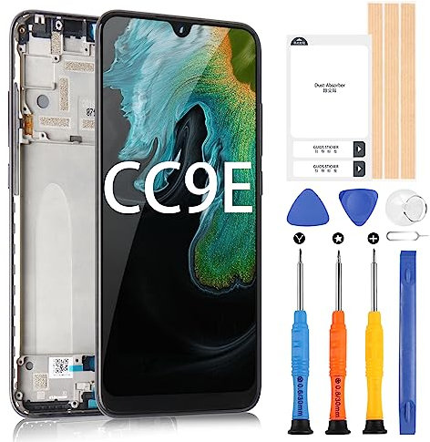 ARSSLY Pantalla LCD para Xiaomi Mi CC9e/Mi A3 M1906F9SH M1906F9SI 6.01 Reemplazo con marco, CC9E / A3 Pantalla táctil Asamblea de Cristal Digitalizador con Kit de reparación (no para Mi CC9)