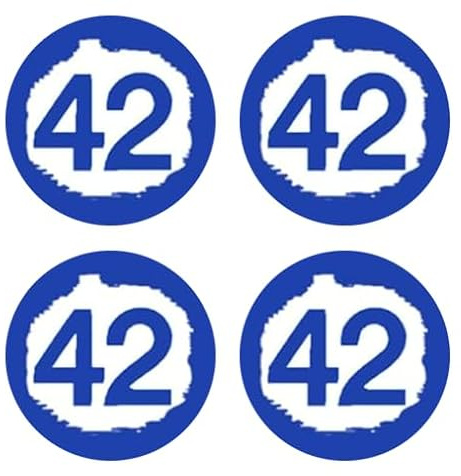 Sammys Shirt Store Dont Panic 42 Sinn des Lebens Nummernschild/Kennzeichen Aufkleber Autoaufkleber 4er Set